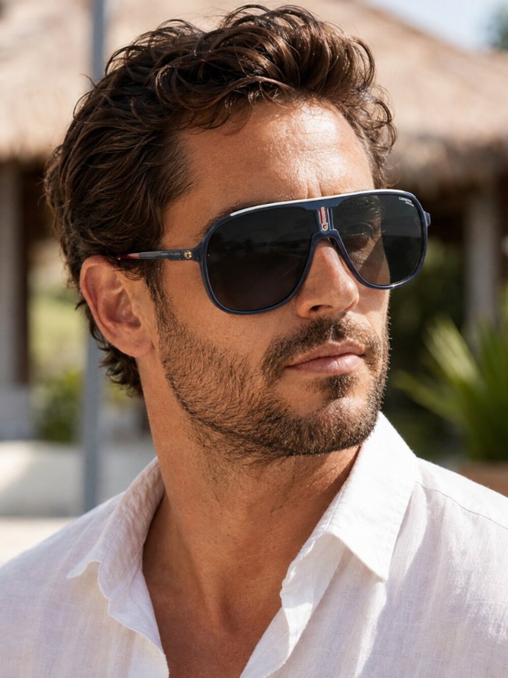 Carrera 1007/S Navy Blue Aviator Sunglasses Gray Gradient With Case
